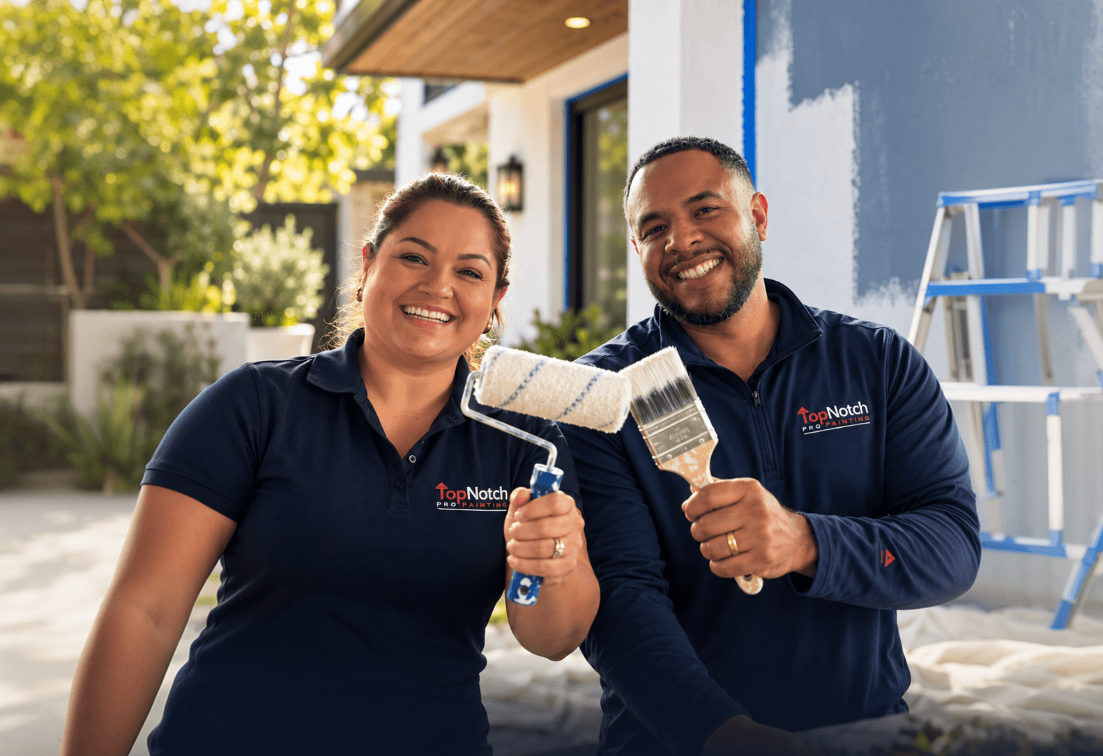 Fred and Cecília at a painting project